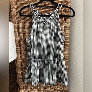 Gingham Peplum Top - LOFT